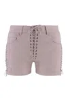 Ludovic De Saint Sernin Tailored Straight Shorts Eyelet Detailing In Neutral