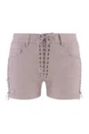 Ludovic De Saint Sernin Tailored Straight Shorts Eyelet Detailing In Pink