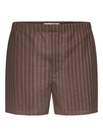 Ludovic De Saint Sernin Striped Boxer Shorts In Brown