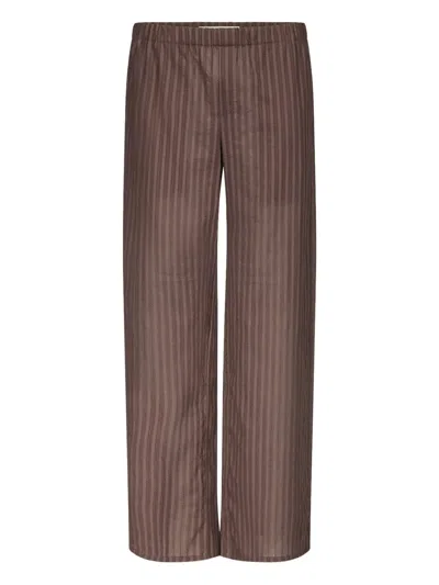 Ludovic De Saint Sernin Striped Boxer Trousers In Brown