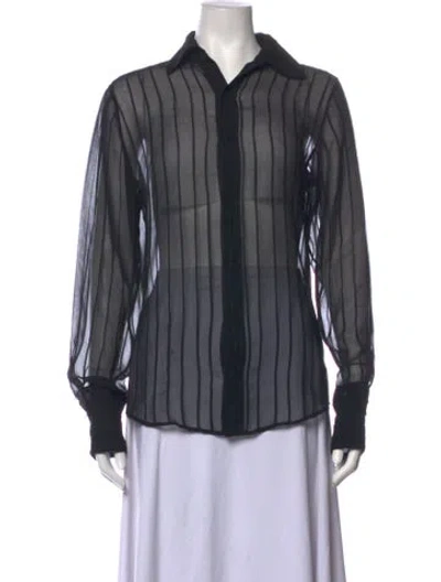 Pre-owned Ludovic De Saint Sernin Striped Long Sleeve Top In Black