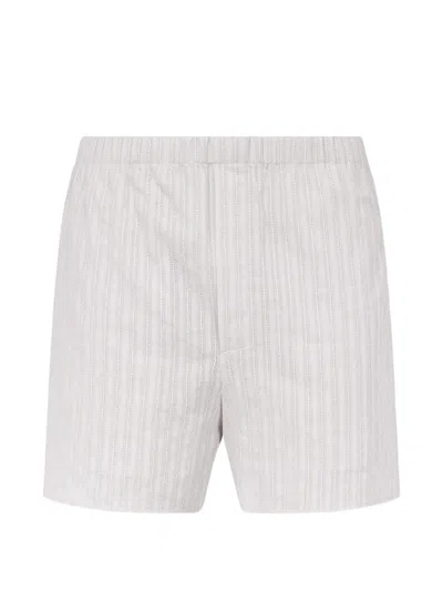 Ludovic De Saint Sernin Striped Shorts In Burgundy