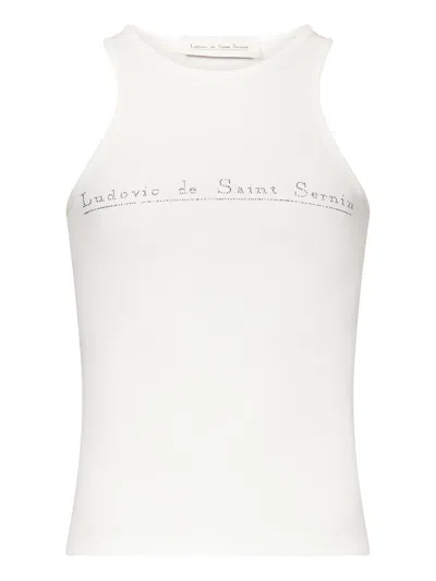 Ludovic De Saint Sernin Stud-embellished Top In 白色