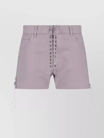 LUDOVIC DE SAINT SERNIN TAILORED STRAIGHT SHORTS EYELET DETAILING