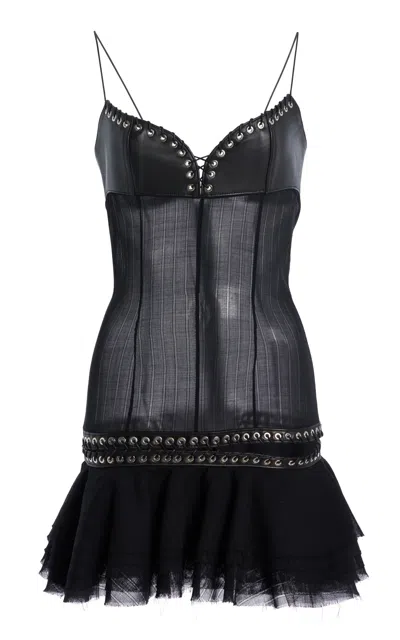 Ludovic De Saint Sernin Tate Cotton Dress In Black