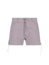 Ludovic De Saint Sernin Tailored Straight Shorts Eyelet Detailing In Pink