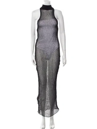 Pre-owned Ludovic De Saint Sernin Turtleneck Long Dress W/ Tags In Black