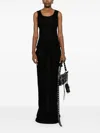 Ludovic De Saint Sernin Velvet Maxi Dress In Schwarz