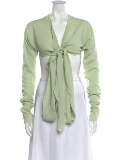 Pre-owned Ludovic De Saint Sernin V-neck Long Sleeve Top W/ Tags In Green