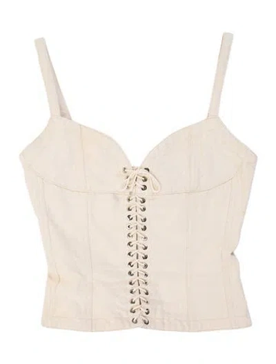 Pre-owned Ludovic De Saint Sernin V-neck Sleeveless Crop Top In Neutrals