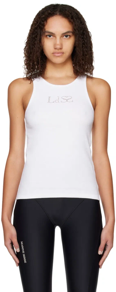 Ludovic De Saint Sernin White Crystal-cut Tank Top