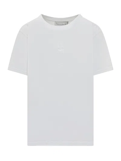 Ludovic De Saint Sernin White Logo Crew Neck T-shirt In Gray