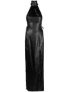 Ludovic De Saint Sernin Halterneck Faux-leather Dress In Black