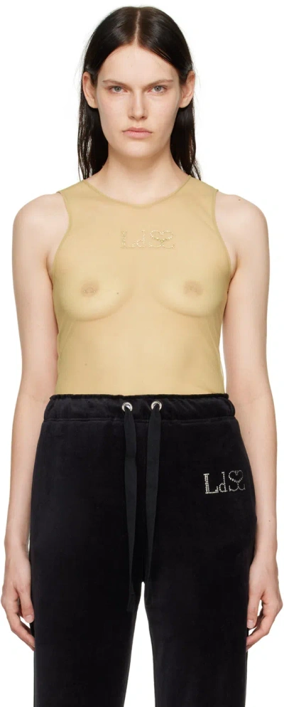 Ludovic De Saint Sernin Yellow Crystal Tank Top In Jonquille