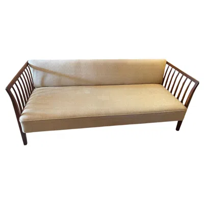 Pre-owned Ludvig Pontoppidan Sofa-denmark 1940 Danish Scandinavian Modern Upholstery, Wood In Brown