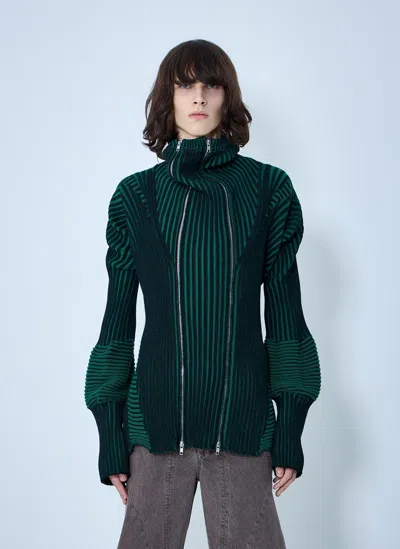 Lueder Healer Knit Zip Jacket In Green