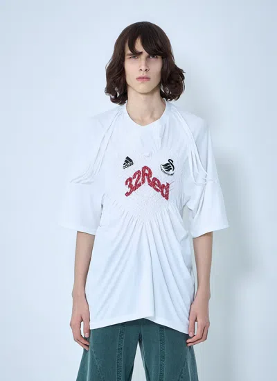 Lueder Shirred Football T-shirt In White