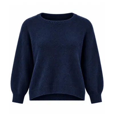 Luella Fashion Women's Blue Bettina Short Alpaca Jumper Navy