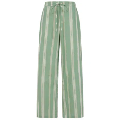 Luella Fashion Women's Green / Neutrals Beziers Linen Trousers