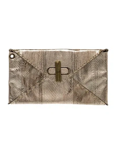 Pre-owned Luella Leather Clutch In Gold