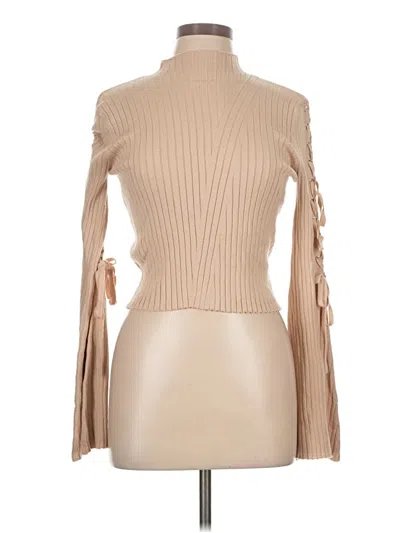 Pre-owned Luella Long Sleeve Top Tan Turtleneck Tops