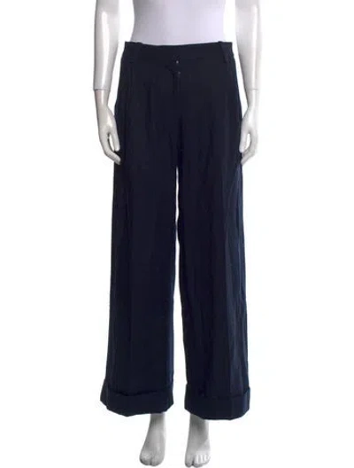 Pre-owned Luella Wool Wide Leg Pants In Blue