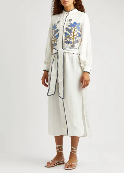 Lug Von Siga Amira Dress In Offwhite/blue In Multi