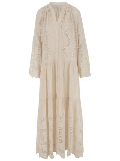 Lug Von Siga Beige Cotton-viscose Maxi Dress In Neutral