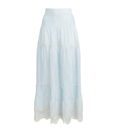 Lug Von Siga Cotton-blend Sybill Maxi Skirt In Blue