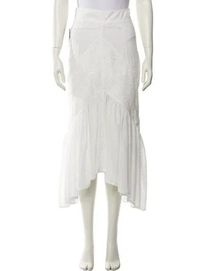 Pre-owned Lug Von Siga Crochet Trim Knee-length Skirt W/ Tags In White