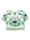 Lug Von Siga Dakota Short Sleeve Top In Off White Multi In Neutrals
