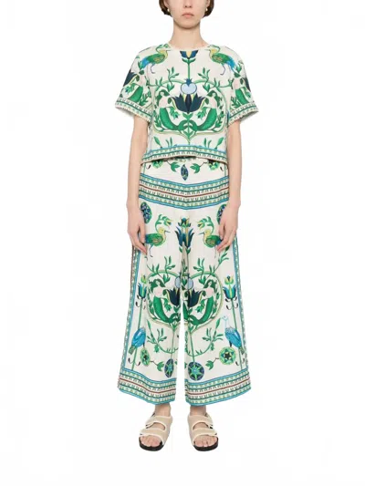 Lug Von Siga Dakota Short Sleeve Top In Off White Multi