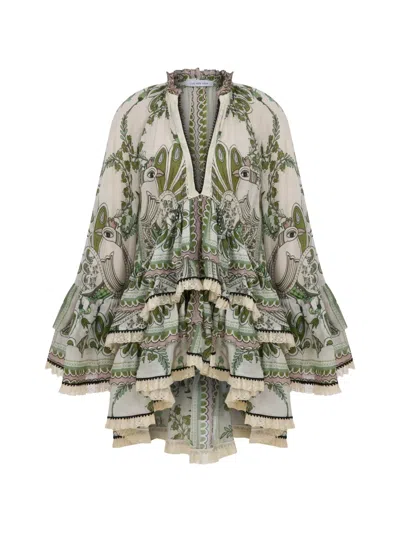 Lug Von Siga Farfalla Ruffled Mini Dress In Multi
