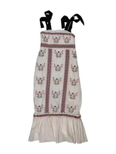 Pre-owned Lug Von Siga Floral Print Knee-length Dress In White