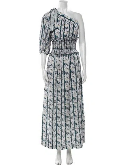Pre-owned Lug Von Siga Floral Print Long Dress In Blue