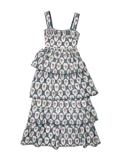 Pre-owned Lug Von Siga Floral Print Long Dress In Blue