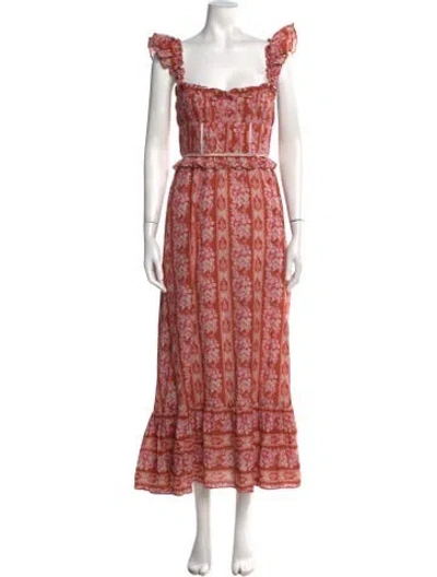Pre-owned Lug Von Siga Floral Print Long Dress In Multicolor