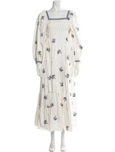 Pre-owned Lug Von Siga Floral Print Long Dress In Neutrals