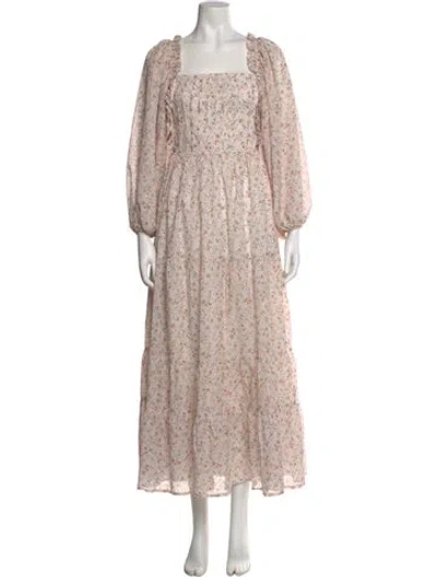 Pre-owned Lug Von Siga Floral Print Long Dress In Orange