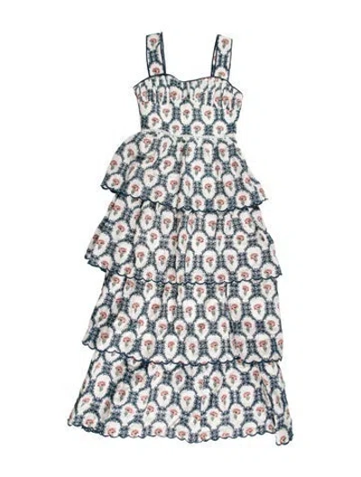 Pre-owned Lug Von Siga Floral Print Long Dress W/ Tags In Blue