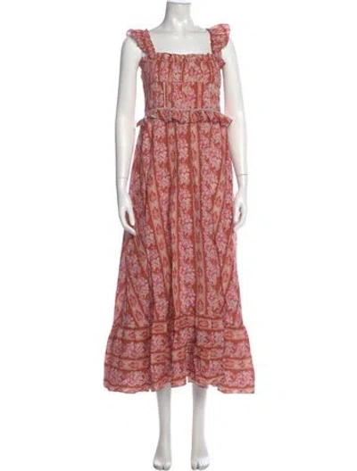Pre-owned Lug Von Siga Floral Print Long Dress W/ Tags In Pink