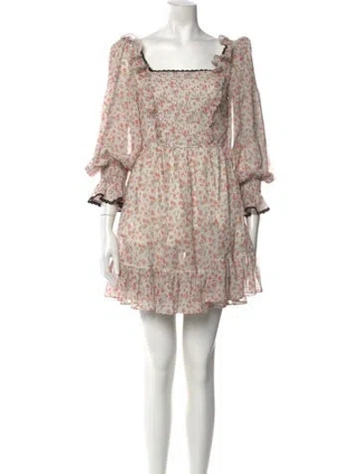Pre-owned Lug Von Siga Floral Print Mini Dress In Neutrals