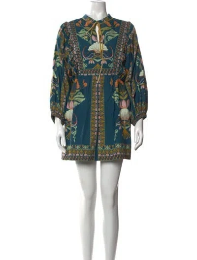 Pre-owned Lug Von Siga Floral Print Mini Dress W/ Tags In Blue