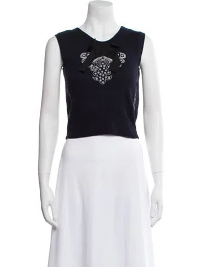 Pre-owned Lug Von Siga Graphic Print V-neck Sweater In Black