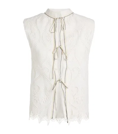 Lug Von Siga Lace Linda Vest In White