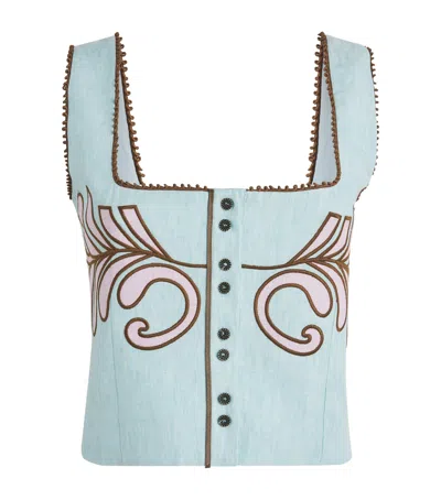Lug Von Siga Linen Amelia Top In Blue