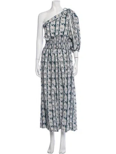 Pre-owned Lug Von Siga Linen Long Dress In Blue