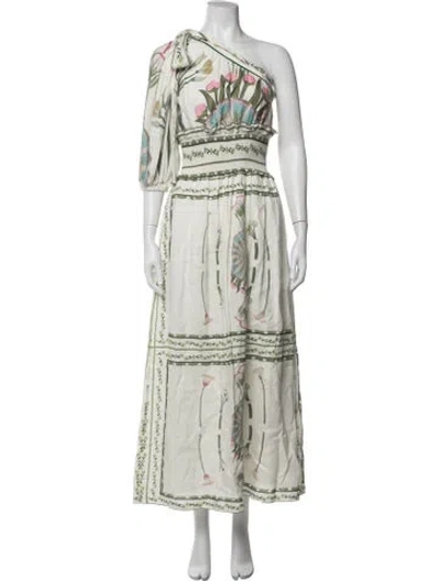 Pre-owned Lug Von Siga Linen Long Dress In Multicolor