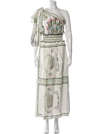 Pre-owned Lug Von Siga Linen Long Dress In Neutrals