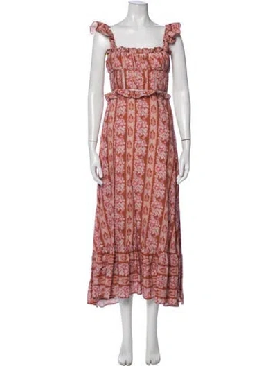 Pre-owned Lug Von Siga Linen Long Dress In Pink